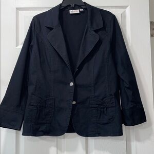 d&co. Denim & Company black cotton blazer M